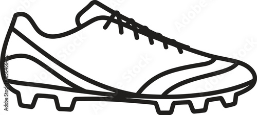 Football Shoe Line Icon. Soccer, Sport, Athletic Footwear Outline Vector Illustration