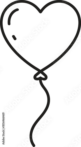 Heart Balloon Line Icon. Love, Celebration, Romance Outline Vector Illustration