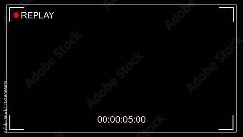 Replay text button animation with alpha channel, Replay icon video for Live Streamers, Action replay sign icon loop animation with transparent background in 4k.