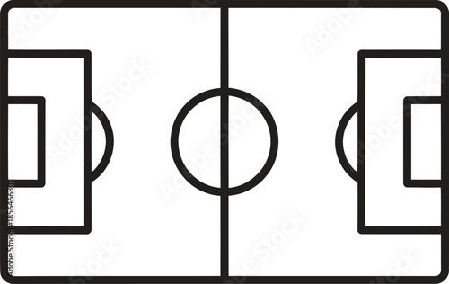 Football Field Line Icon. Soccer, Sport, Game Outline Vector Illustration