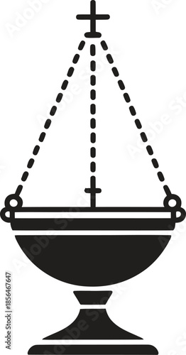 Hanging Lamp Line Icon. Religion, Faith, Worship, Sacred Outline Vector Illustration