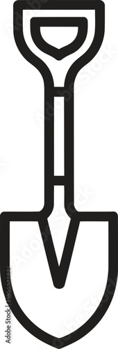 Shovel Line Icon. Tool, Construction, Digging, Gardening Outline Vector Illustration