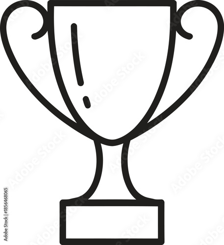 Trophy Cup Line Icon. Success, Victory, Award Outline Vector Illustration