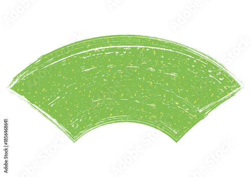 金粉をちりばめた筆描き扇形フレームの和風イラスト/緑