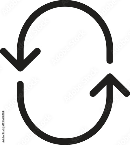 Sync Loop Line Icon. Refresh, Reload, Cycle, Connection Outline Vector Illustration
