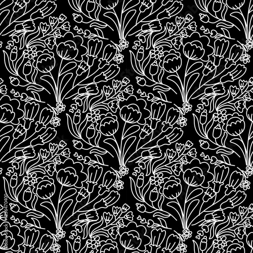 pattern, seamless, quatrefoil, tulip, flower, floral, geometric, moorish, arabesque, minimalist, modern, wallpaper, background, texture, grey, white, pastel, vector, illustration, design, decorative, 