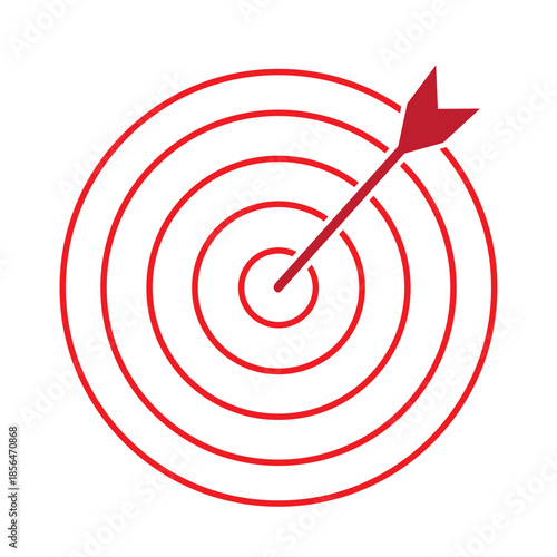 Target icon vector set. Goal icons. Target with arrow icon isolated on white background. 
