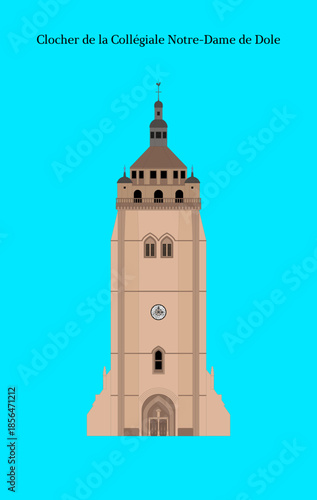 Clocher de la Collégiale Notre-Dame de Dole, France