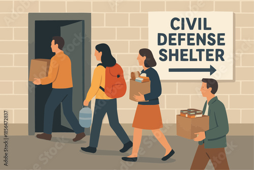 Civil Defense Shelter Illustration