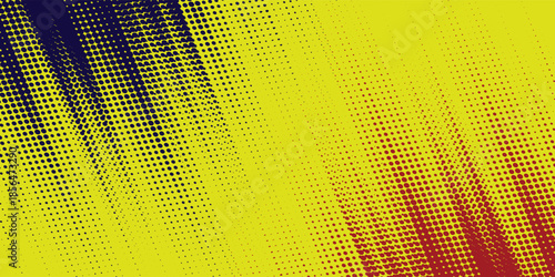 Yellow halftone on blue background. Vector dotted sparkles or halftone shine pattern texture Pop Art Style Background. Vector sport
