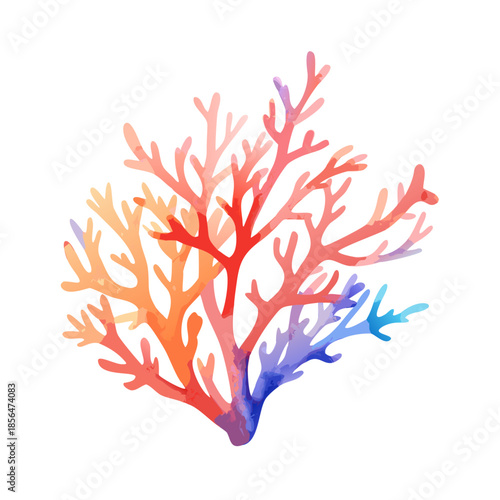 Red autumn tree with heart-shaped leaves on a branch blooming in a garden with orange flora and floral design