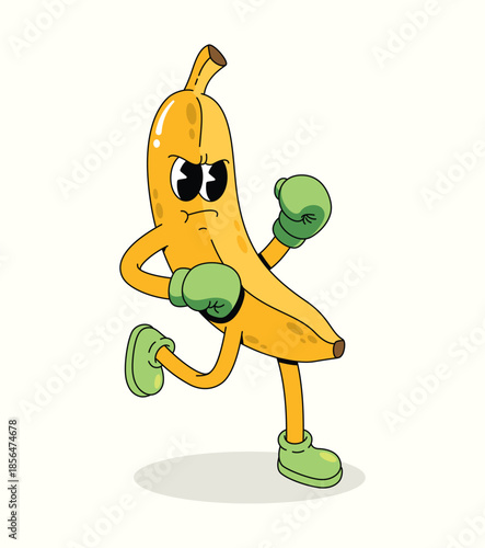 banana boxer groovy cartoon illustration