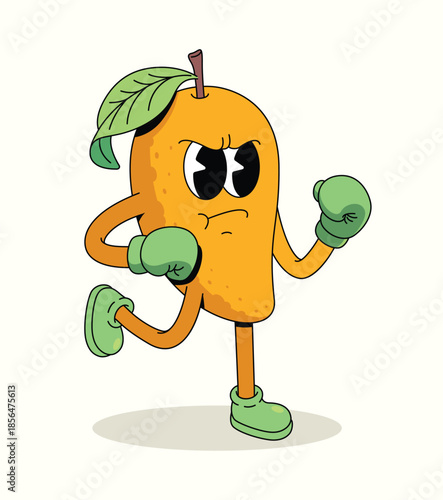 mango boxer groovy cartoon illustration