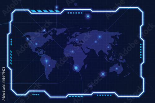 HUD UI elements, command center, smart cities, interface design.	