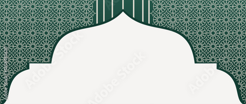Islamic Geometric Pattern Arch Background for Ramadan Kareem Banner and Greeting Design
