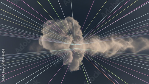 Cloud Burst with Rainbow Laser Lines