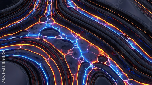 Abstract Flowing Lava Lines