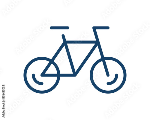 Dynamic bicycle line drawing with wheel motion marks, minimal outline style eco transport, healthy lifestyle sport and commuting symbol isolated on white background flat vector illustration.