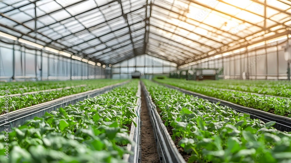 Obraz premium Modern greenhouse full of healthy plants high resolution picture