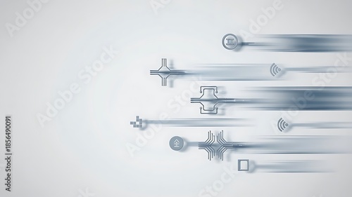 Rapid digital connectivity and advanced technology flow illustration.