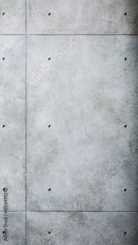 Vertical texture background of exposed concrete wall with tie holes and visible seams in industrial loft style.