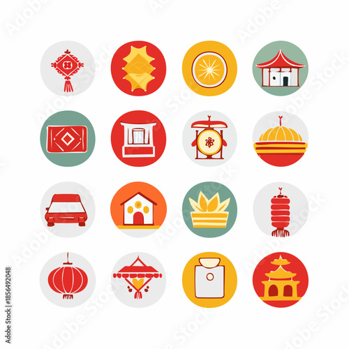 Modern flat Hongbao icon for gift apps. Symbolizes luck and prosperity. Use for digital monetary rewards, cashback features, or festive greeting buttons in mobile interfaces.