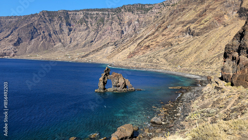 Natural arch Roque de la Bonanza, Island El Hierro,  Canary Islands, Spain, Europe.