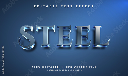 steel vector text effect with modern style