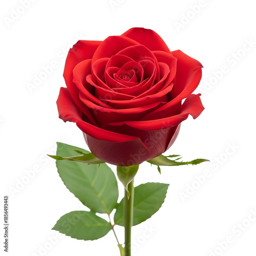 Red rose bloom love flower romance on transparent background