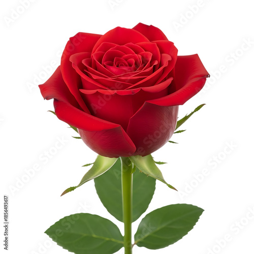 Red rose bloom flower love romance on transparent background