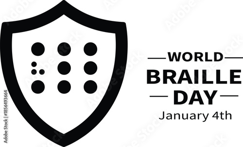 World braille day celebration on january 4th with a shield emblem