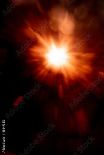 Abstract Natural Sun flare on the black