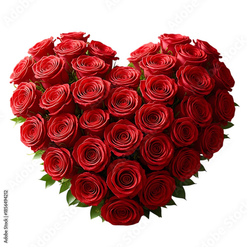 Rose heart bouquet love romance on transparent background