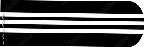 Black Racing Stripes Flat Style Vector Icon Speed Mark Symbol and Dynamic Outline Graphic Featuring Motion Lines, Chevron Arrows and Fast Design Elements