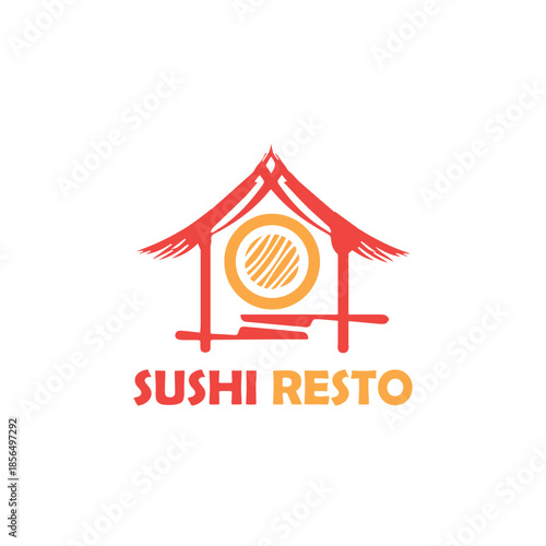 Sushi Resto Logo Vector Simple