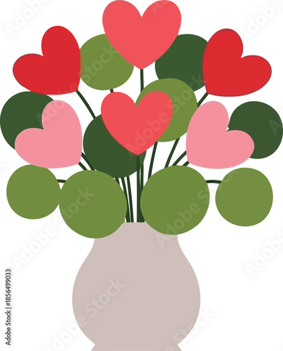 Heart-Shaped Flower Bouquet Vector for Romantic Themes