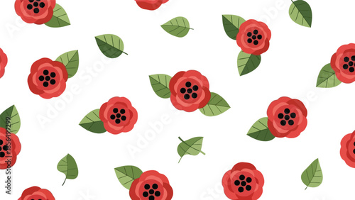 Beautiful Red Flower Pattern Vector for Modern Designs