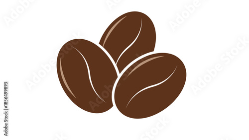 Macro illustration of roasted brown coffee beans and dark chocolate seeds isolated on a white background as a delicious caffeine snack