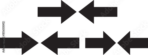 Three pairs of opposing arrows icons isolated on white