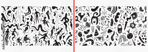 abstract pattern clipart, organic shape textures, bold abstract graphics, modern art patterns, fluid shape illustration, black white abstract clipart, printable abstract designs, surface pattern pack,