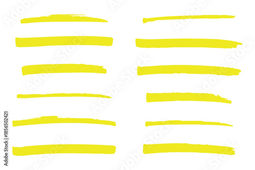 Yellow highlight brush lines vector illustration design element
