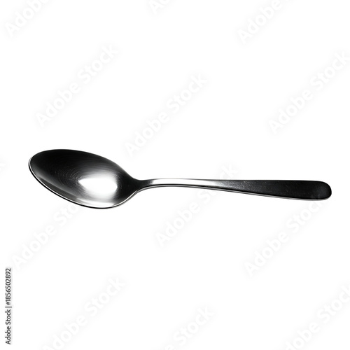 Spoon utensil metal silver dark on transparent background