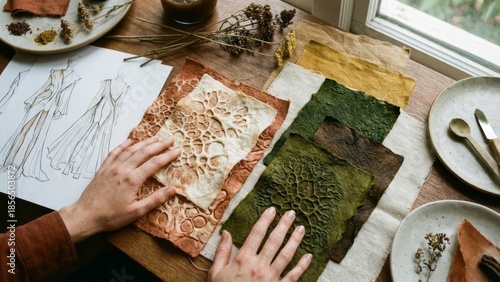 Textile Design with Natural Fabrics and Sketches