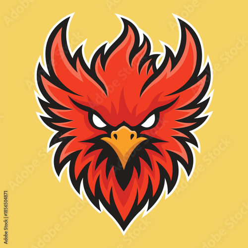 phoenix masccot logo vector design template modern style