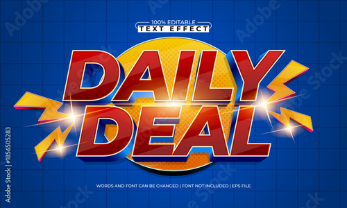 daily deal editable text effect for ecommerce and online shop design