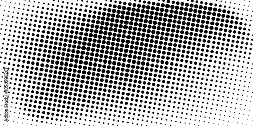 Dotted gradient vector illustration, white and black halftone background