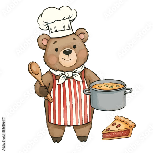 cartoon chef with a pan