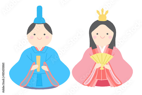 かわいいひな人形のイラスト
