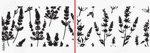 botanical branch silhouettes, flower stem clipart, wild plant outlines, floral branch illustration, nature stem graphics, black white botanical art, printable plant branches, floral silhouette pack, s