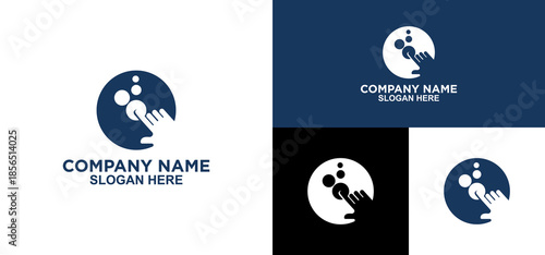 Click Icon with Hand Cursor and Bubble Representing Interaction in Digital User Interfaces